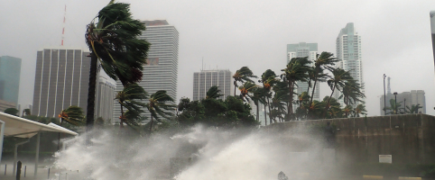 Hurricane approaching the coast