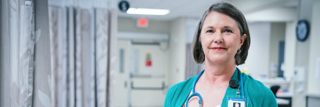Doctor standing in a hospital room