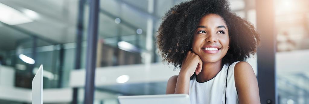 Businesswoman Working on a Computer