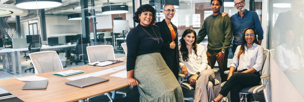 Colleagues Working Together in an Office