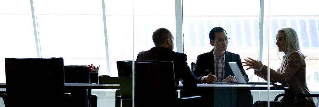 Colleagues meeting in a conference room
