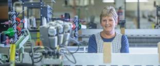 Female worker in a textile factory